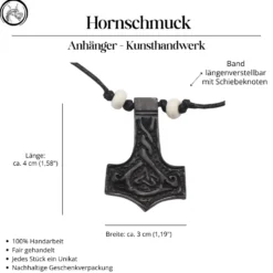 Thorshammer Horn Schmuck Anhänger Halskette