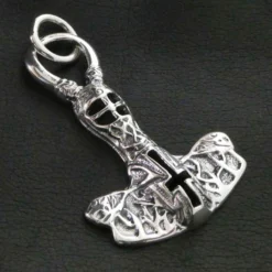 Thors Hammer Kreuz Schmuck Anhänger aus Silber 925