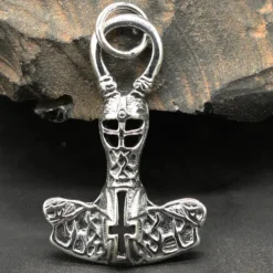 Thors Hammer Kreuz Schmuck Anhänger aus Silber 925