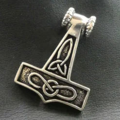 Thors Hammer mit Widderkopf Schmuck Anhänger 925 Silber