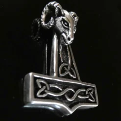 Thors Hammer mit Widderkopf Schmuck Anhänger 925 Silber