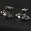Thorshammer Ohrring 925 Silber 10mm Ohrschmuck