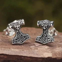 Thorshammer Ohrring 925 Silber 10mm Ohrschmuck