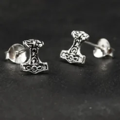 Thorshammer Ohrstecker 925 Silber 8mm Ohrschmuck