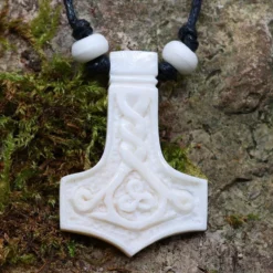 Thorshammer Schmuck Anhänger Halskette Knochen