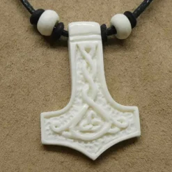 Thorshammer Schmuck Anhänger Halskette Knochen