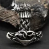 Thors Hammer Schmuck Anhänger massiv Silber geflochten 925 Silber