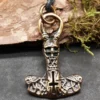 Thors Hammer Schmuck Bronze Wikinger Anhänger mit Kreuz