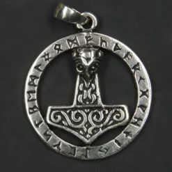 Thors Hammer Schmuck Runen 925 Silber Anhänger