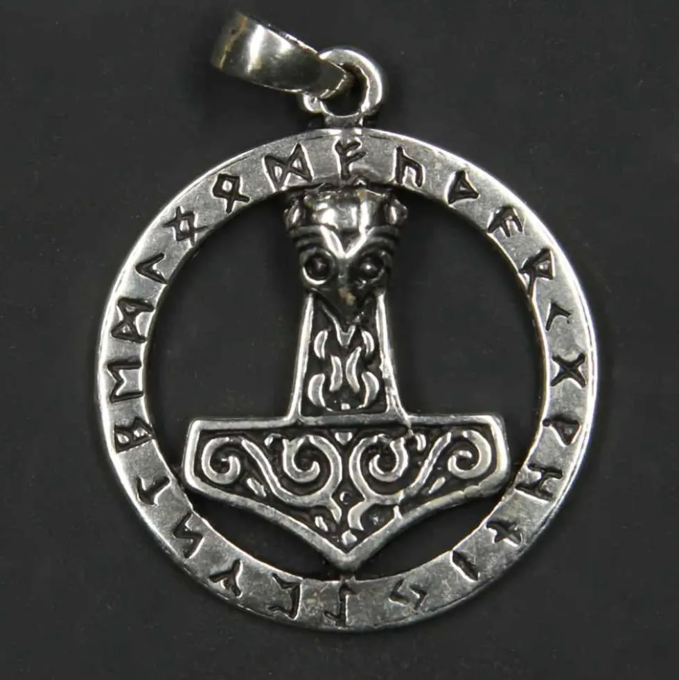 Thors Hammer Schmuck Runen 925 Silber Anhänger