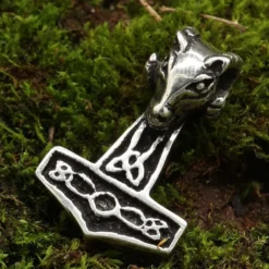 Thors Hammer Schmuck Widderkopf Silber Anhänger 925 Silber