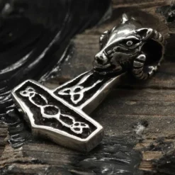 Thors Hammer Schmuck Widderkopf Silber Anhänger 925 Silber
