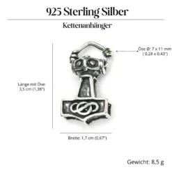 Thorshammer Silber Schmuck Kettenanhänger 925 Silber