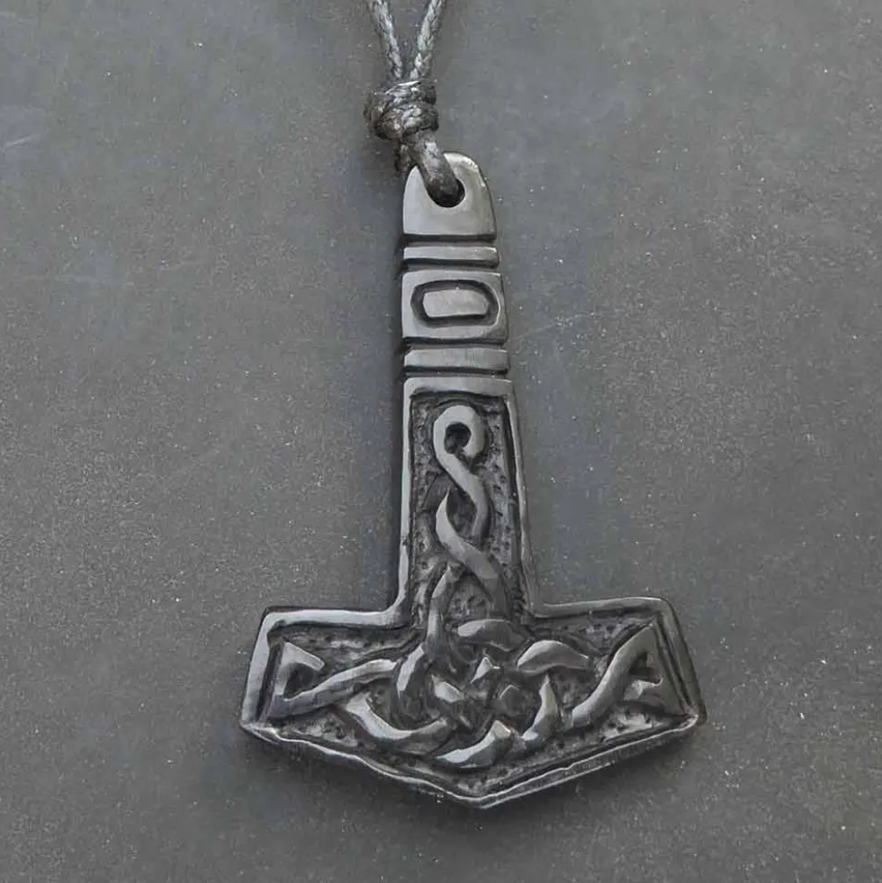 Thors Hammer Wikinger Anhänger Kette Hornschmuck Handarbeit