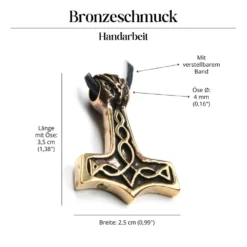 Thors Hammer Wikinger Schmuck Bronze Anhänger