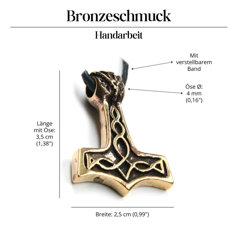 Thors Hammer Wikinger Schmuck Bronze Anhänger