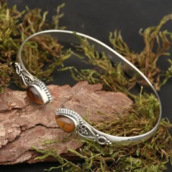 Tigerauge Edelstein Armband 925 Sterlingsilber Damen Armschmuck