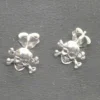 Totenkopf Crossbone Ohrstecker 925 Silber Ohrschmuck