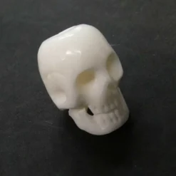 Totenkopf Haarschmuck Knochen Bartperle 1,8cm Farbe natur Bartschmuck