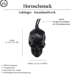 Totenkopf Horn Schmuck Anhänger