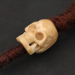 Totenkopf Knochen Bartperle 1,8cm Farbe antik Bartschmuck
