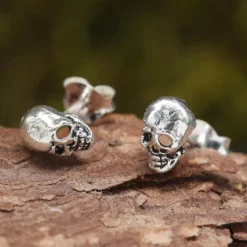 Totenkopf Ohrstecker Filigran 925 Silber Ohrschmuck