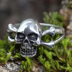 Totenkopf Ring Schmuck 925 Silber Crossbones Silbering