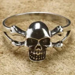 Totenkopf Ring Schmuck 925 Silber Crossbones Silbering