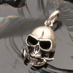 Totenkopf Schmuck Anhänger Silber 925 Skull Rose Gothik
