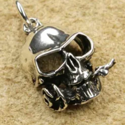 Totenkopf Schmuck Anhänger Silber 925 Skull Rose Gothik