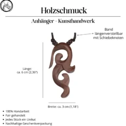 Tribal Holz Schmuck Anhänger beidseitig