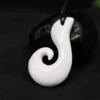 Tribal Maori Halskette Anhänger Knochen geschnitzter Schmuck