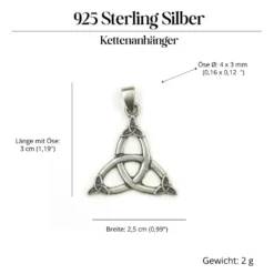 Tri keltischer Schmuck 925 Silber Anhänger