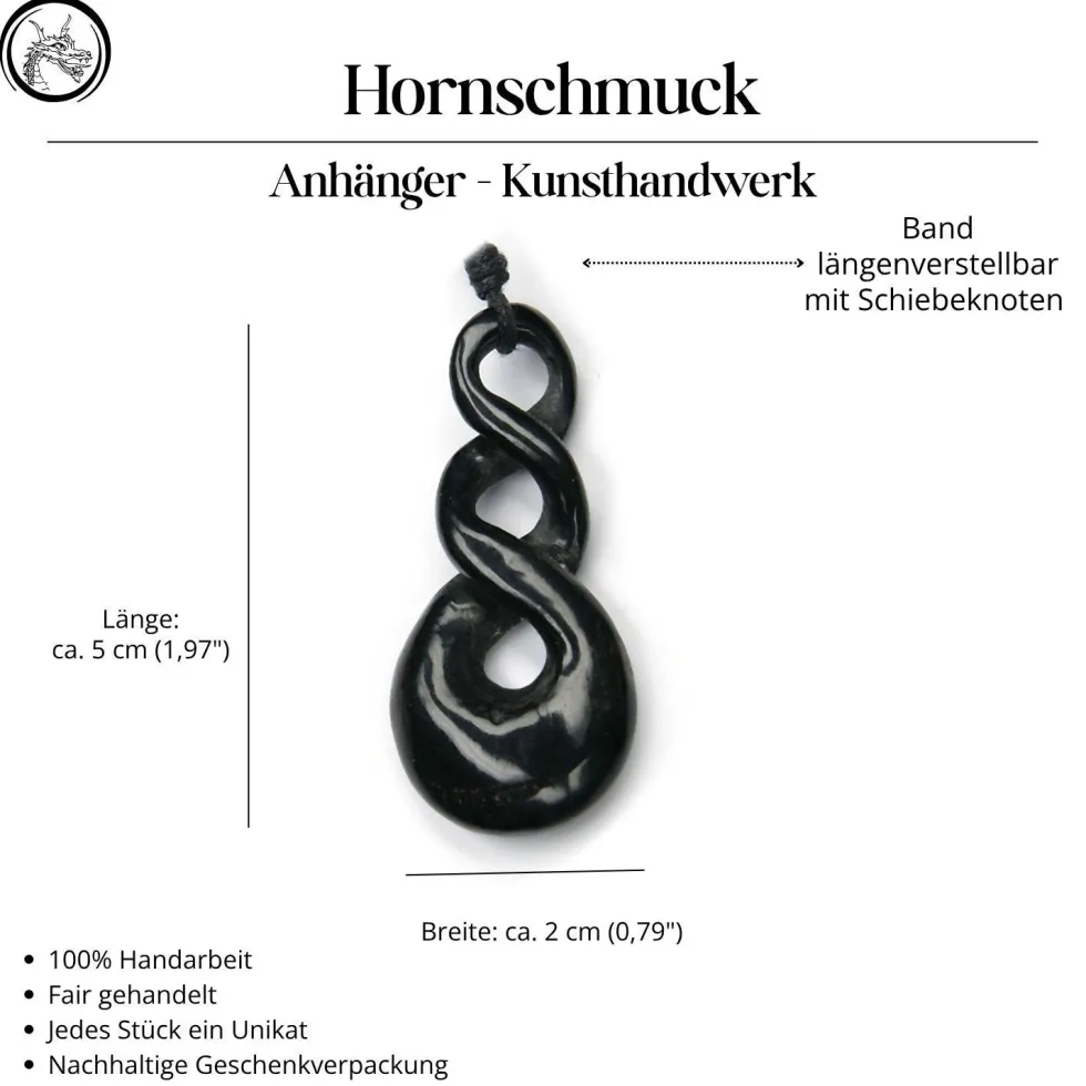 Triple Maori Hornschmuck Anhänger Kette
