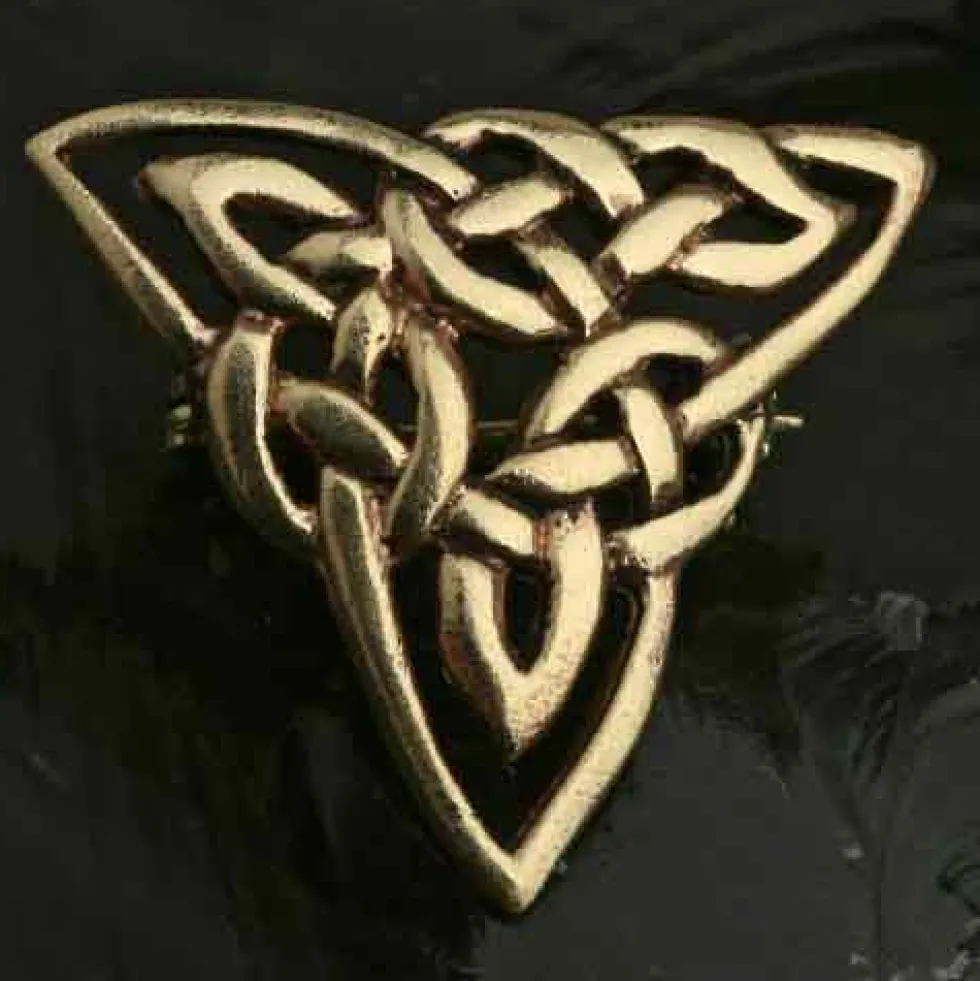 Triquetta Brosche Bronze Gewandnadel Schmuck Mittelalter