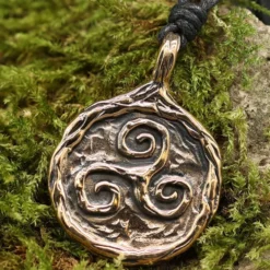 Triskel Bronze Kette Anhänger Mittelalter
