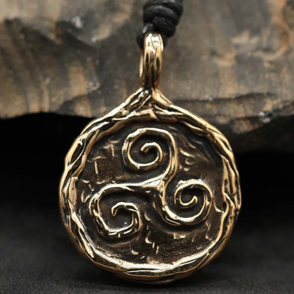 Triskel Bronze Kette Anhänger Mittelalter