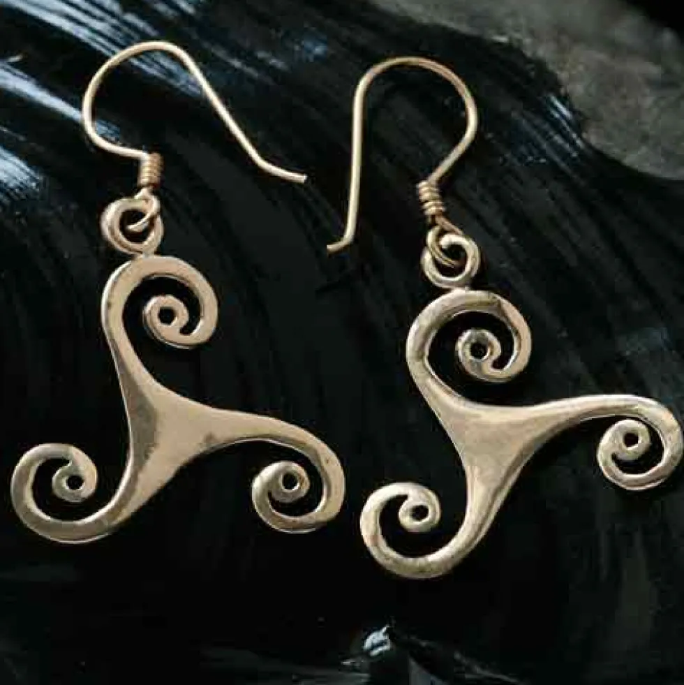 Triskele Ohrschmuck Bronze Ohrhänger
