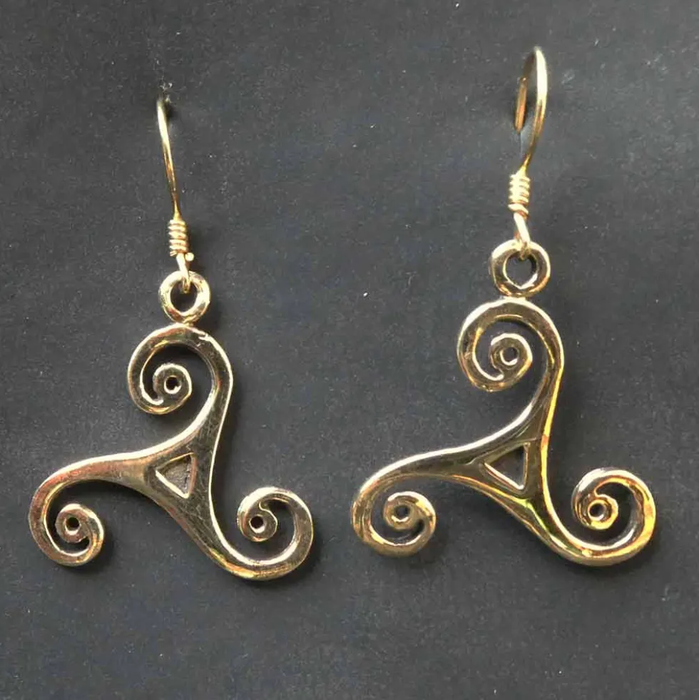 Triskele Ohrschmuck Bronze Ohrhänger