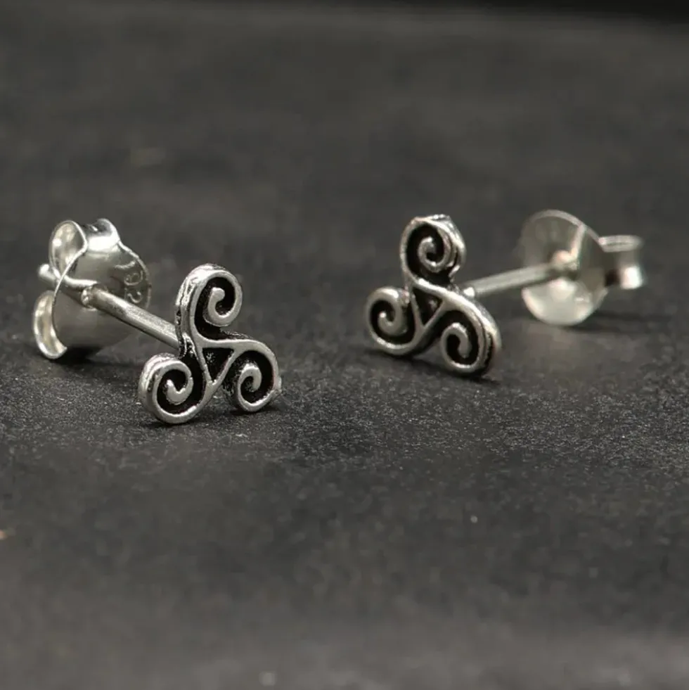 Triskele Ohrstecker 925 Silber Ohrschmuck Triskelion