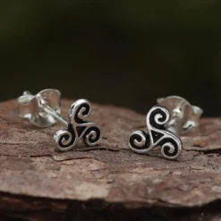Triskele Ohrstecker 925 Silber Ohrschmuck Triskelion