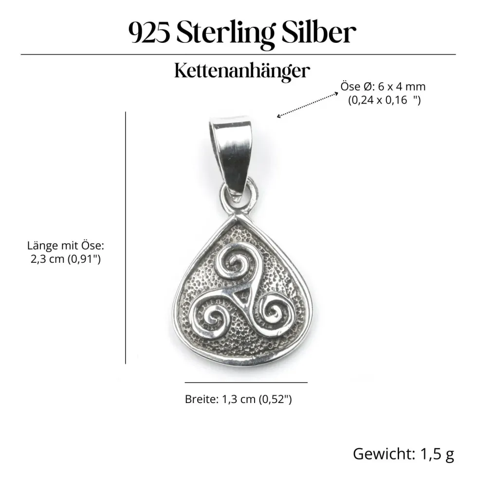 Triskele Schmuck Kettenanhänger Silberschmuck 925 Silber