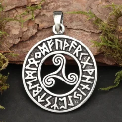 Triskel im Runen Ring 925 Silber Anhänger Triskelion