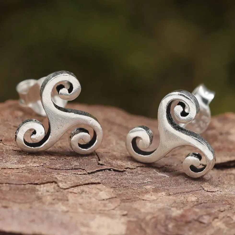Triskelion Ohrstecker 925 Silber Ohrschmuck