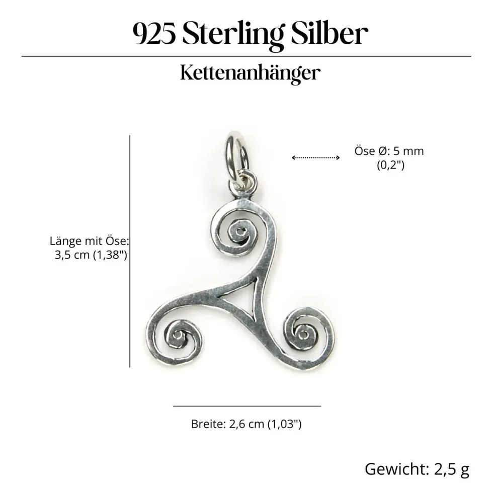 Triskelion Schmuck Anhänger 925 Silber Triskel