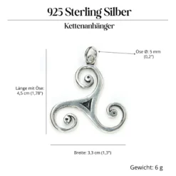 Triskelion Schmuck Anhänger 925 Sterlingsilber