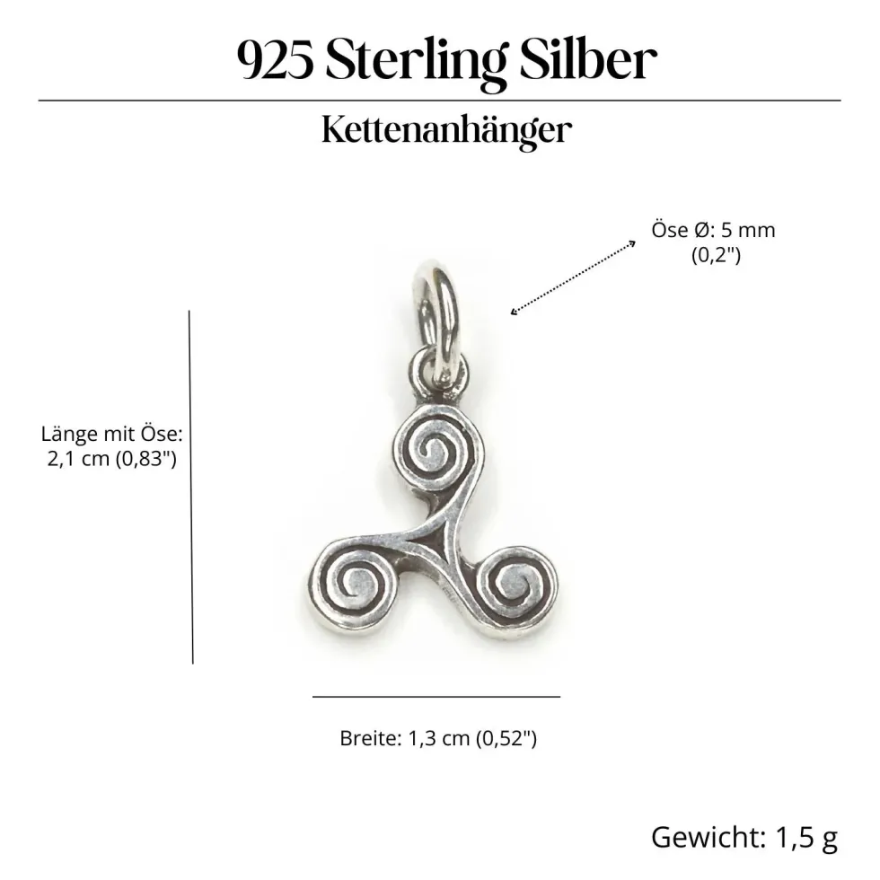 Triskelion Schmuck Triskel Silber Kettenanhänger 925 Silber