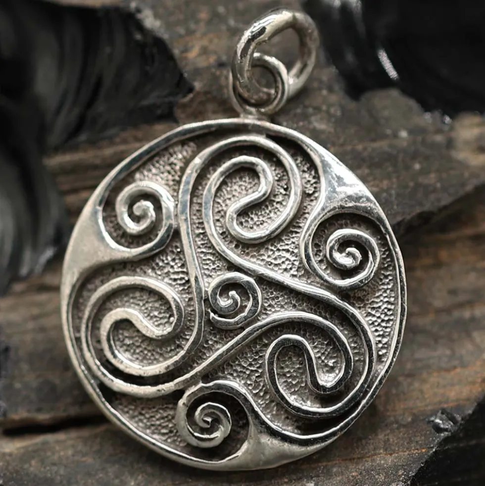 Triskelion Shild Schmuck Anhänger aus Silber Triskel Kettenanhänger 925 Silber