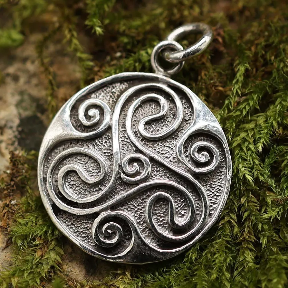 Triskelion Shild Schmuck Anhänger aus Silber Triskel Kettenanhänger 925 Silber