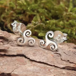 Triskel Ohrstecker 925 Silber 7 mm keltischer Ohrschmuck Triskelion Ohrring
